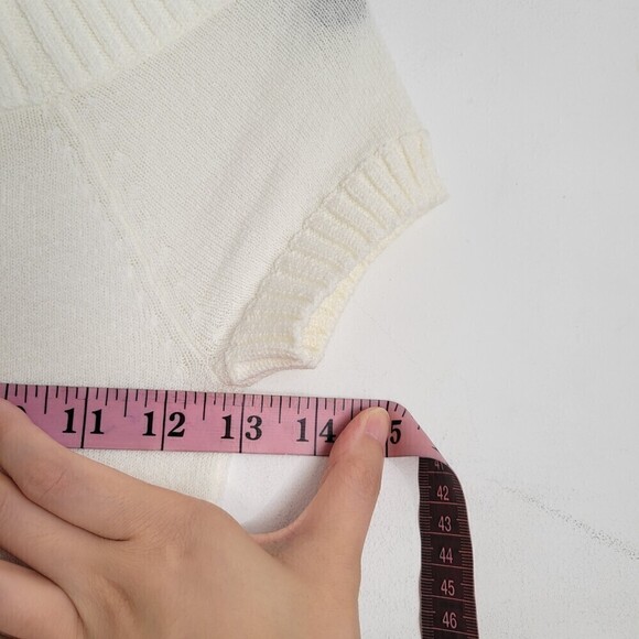 NEW BCBG Maxazria Ivory Cream White Jersey Knit Cap Sleeve Top Size XS - Picture 6 of 10